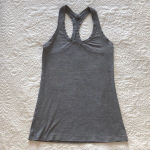 Lululemon Racerback Heather Grey Tank, Lux Fabric, Super Soft, Perfect C…